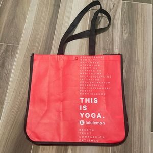 LULULEMON RED TOTE BAG YOGA EDITION